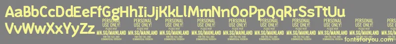 Czcionka MainlandBold PERSONAL – żółte czcionki na szarym tle