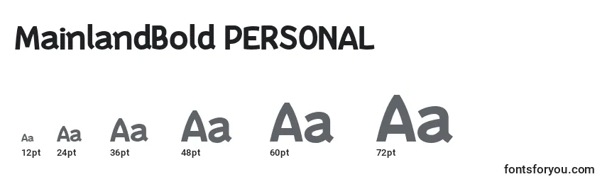 MainlandBold PERSONAL Font Sizes