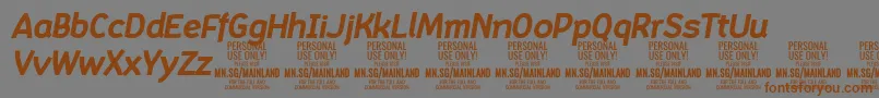 MainlandBoldItalic PERSONAL Font – Brown Fonts on Gray Background