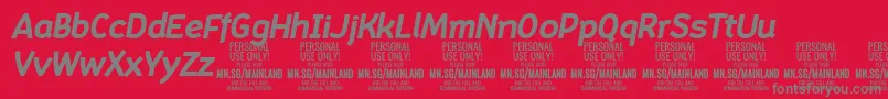 MainlandBoldItalic PERSONAL Font – Gray Fonts on Red Background