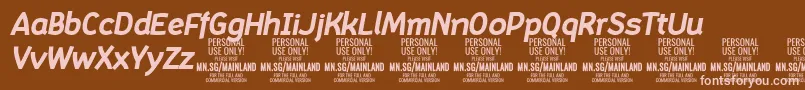 MainlandBoldItalic PERSONAL-Schriftart – Rosa Schriften auf braunem Hintergrund