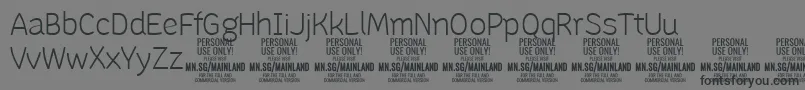 MainlandLight PERSONAL-fontti – mustat fontit harmaalla taustalla