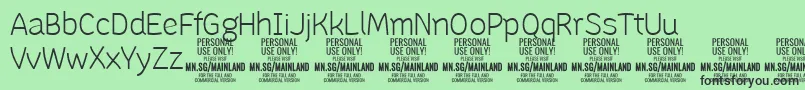 MainlandLight PERSONAL Font – Black Fonts on Green Background