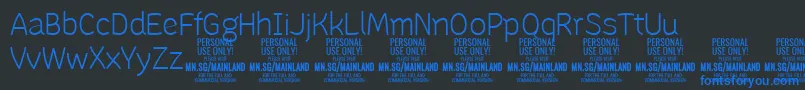 MainlandLight PERSONAL-Schriftart – Blaue Schriften auf schwarzem Hintergrund