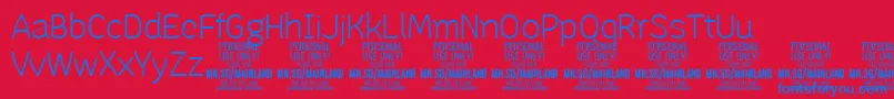 MainlandLight PERSONAL Font – Blue Fonts on Red Background