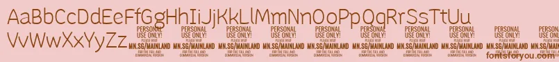 MainlandLight PERSONAL Font – Brown Fonts on Pink Background