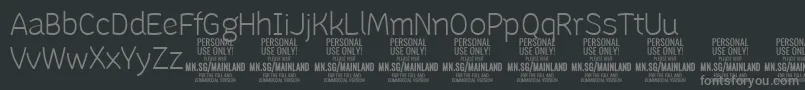 Шрифт MainlandLight PERSONAL – серые шрифты на чёрном фоне