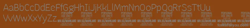 MainlandLight PERSONAL Font – Gray Fonts on Brown Background