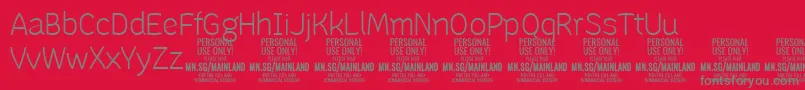 MainlandLight PERSONAL Font – Gray Fonts on Red Background