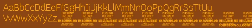 MainlandLight PERSONAL-Schriftart – Orangefarbene Schriften auf braunem Hintergrund