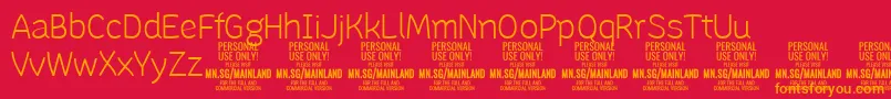 MainlandLight PERSONAL-Schriftart – Orangefarbene Schriften auf rotem Hintergrund