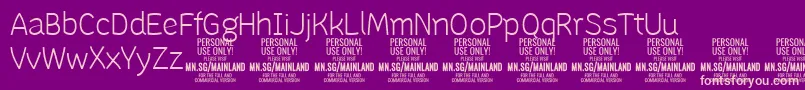 フォントMainlandLight PERSONAL – 紫の背景にピンクのフォント