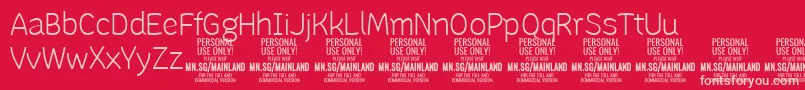 Więcej informacji o czcionce MainlandLight PERSONAL Czcionka MainlandLight PERSONAL – różowe czcionki na czerwonym tle