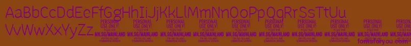 MainlandLight PERSONAL-Schriftart – Violette Schriften auf braunem Hintergrund