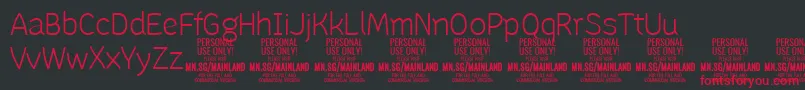 MainlandLight PERSONAL Font – Red Fonts on Black Background