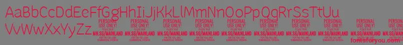 フォントMainlandLight PERSONAL – 赤い文字の灰色の背景