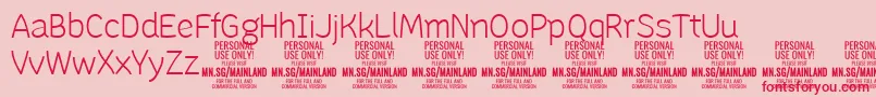 フォントMainlandLight PERSONAL – ピンクの背景に赤い文字