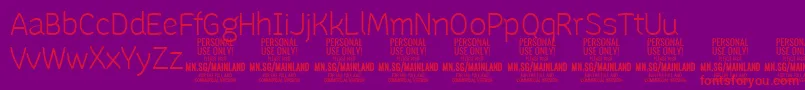 フォントMainlandLight PERSONAL – 紫の背景に赤い文字