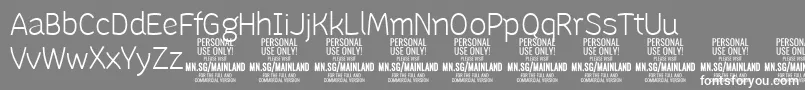 MainlandLight PERSONAL Font – White Fonts on Gray Background