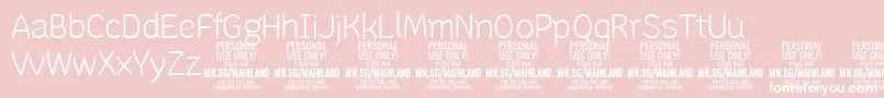 フォントMainlandLight PERSONAL – ピンクの背景に白い文字