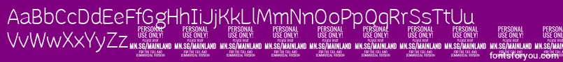 Шрифт MainlandLight PERSONAL – белые шрифты на фиолетовом фоне