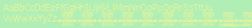 MainlandLight PERSONAL-Schriftart – Gelbe Schriften auf grünem Hintergrund