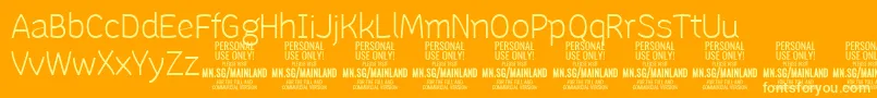 フォントMainlandLight PERSONAL – オレンジの背景に黄色の文字