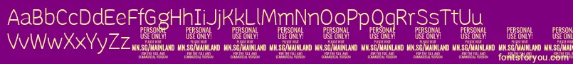 MainlandLight PERSONAL Font – Yellow Fonts on Purple Background