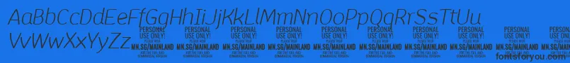 MainlandLightItalic PERSONAL Font – Black Fonts on Blue Background