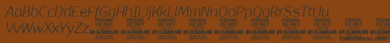 MainlandLightItalic PERSONAL Font – Black Fonts on Brown Background