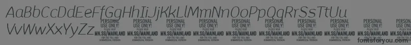 MainlandLightItalic PERSONAL Font – Black Fonts on Gray Background