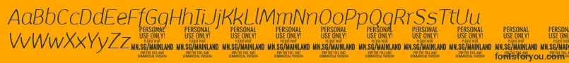 フォントMainlandLightItalic PERSONAL – 黒い文字のオレンジの背景