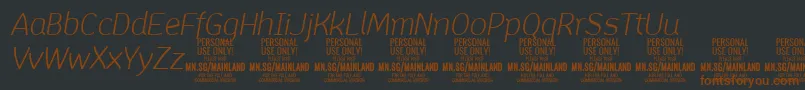 Шрифт MainlandLightItalic PERSONAL – коричневые шрифты на чёрном фоне