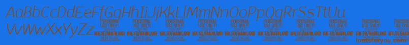 MainlandLightItalic PERSONAL-fontti – ruskeat fontit sinisellä taustalla