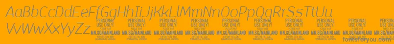 Шрифт MainlandLightItalic PERSONAL – серые шрифты на оранжевом фоне