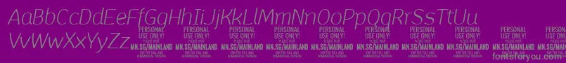 MainlandLightItalic PERSONAL Font – Gray Fonts on Purple Background