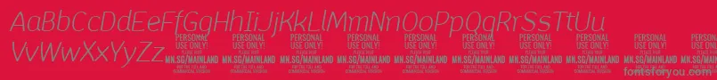 MainlandLightItalic PERSONAL Font – Gray Fonts on Red Background