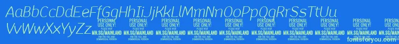 Шрифт MainlandLightItalic PERSONAL – зелёные шрифты на синем фоне