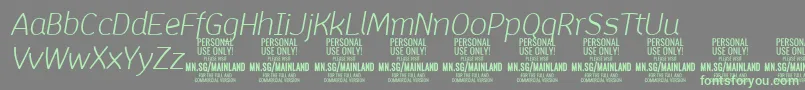 MainlandLightItalic PERSONAL Font – Green Fonts on Gray Background