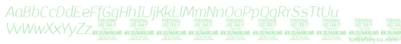 MainlandLightItalic PERSONAL-fontti – vihreät fontit