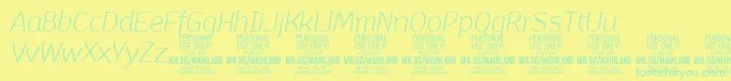 MainlandLightItalic PERSONAL Font – Green Fonts on Yellow Background