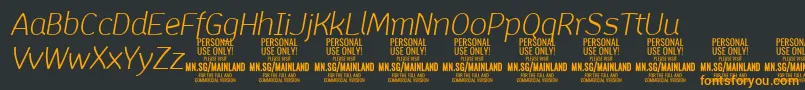 Шрифт MainlandLightItalic PERSONAL – оранжевые шрифты на чёрном фоне