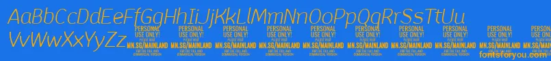 MainlandLightItalic PERSONAL Font – Orange Fonts on Blue Background