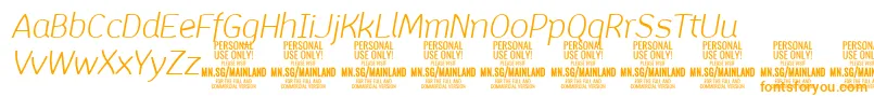 MainlandLightItalic PERSONAL-Schriftart – Orangefarbene Schriften