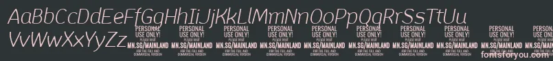 MainlandLightItalic PERSONAL-fontti – vaaleanpunaiset fontit mustalla taustalla