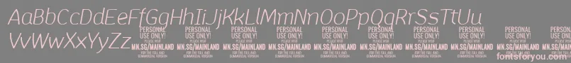 MainlandLightItalic PERSONAL-Schriftart – Rosa Schriften auf grauem Hintergrund