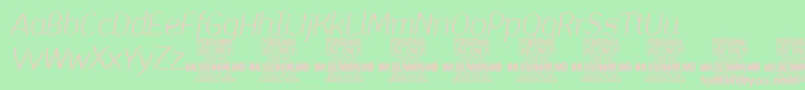 Шрифт MainlandLightItalic PERSONAL – розовые шрифты на зелёном фоне