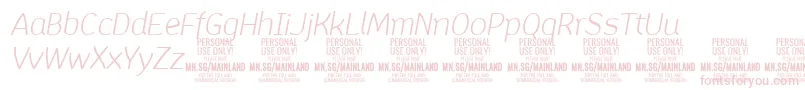 MainlandLightItalic PERSONAL Font – Pink Fonts on White Background