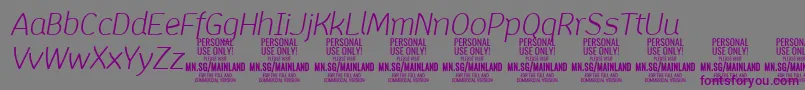 Шрифт MainlandLightItalic PERSONAL – фиолетовые шрифты на сером фоне