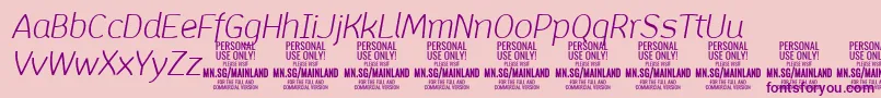 Шрифт MainlandLightItalic PERSONAL – фиолетовые шрифты на розовом фоне